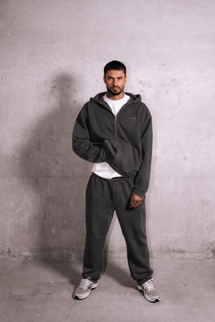 Washed Coal RMDY. Zip Hoodie & Jogger Tracksuit Set